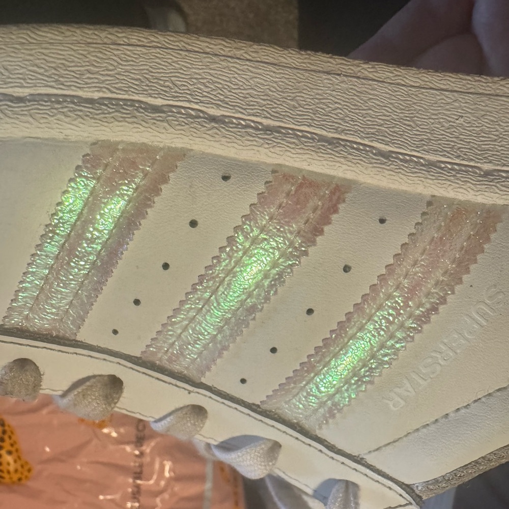 Adidas Superstar Women's Sneakers - White with Iridescent Pink
